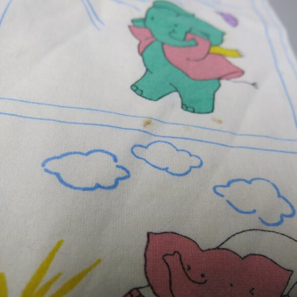 Vintage BABAR THE ELEPHANT Pillow Case Sham Set Baby Nursery  Jean de Brunhoff - Picture 10 of 10